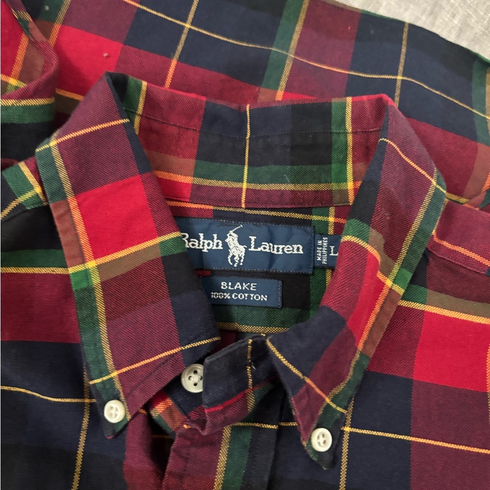 Vintage Ralph Lauren Red and Green Casual Button Down Shirt, excellent condition - Picture 11 of 12